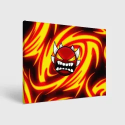 Холст прямоугольный Огненный демон geometry Dash fire level