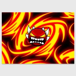 Поздравительная открытка Огненный демон geometry Dash fire level