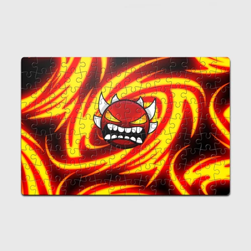 Головоломка Пазл магнитный 126 элементов Огненный демон geometry Dash fire level
