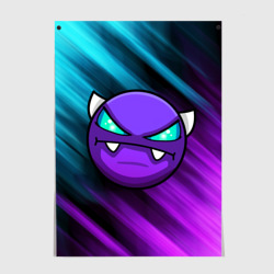 Постер Geometry Dash violet levels neon demon