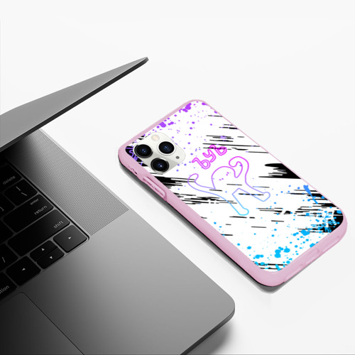 Чехол для iPhone 11 Pro Max матовый Новогодний неоновый ЪУЪ съука, цвет розовый - фото 5