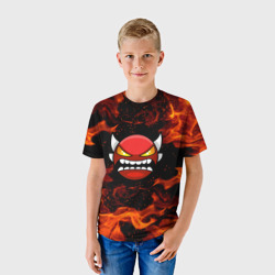 Детская футболка 3D Геометри Дэш огонь Geometry Dash - фото 2