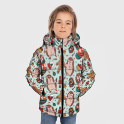 Зимняя куртка для мальчиков 3D Новогодний ёжик и щелкунчик - фото 2