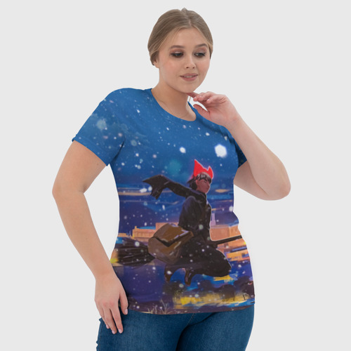 Женская футболка 3D Ведьмина служба доставки, цвет 3D печать - фото 6