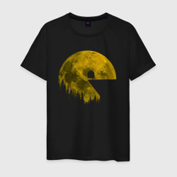 Pac-man moon Пакмен луна – Мужская футболка хлопок с принтом купить со скидкой в -20%