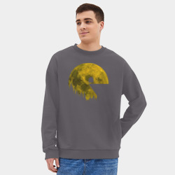 Мужской свитшот oversize без начеса хлопок Pac-man moon Пакмен луна - фото 2