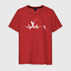 Светящаяся мужская футболка Сердце рыбака
