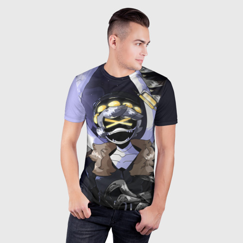 Мужская футболка 3D Slim с принтом MURDER DRONES V ДРОНЫ-УБИЙЦЫ, фото на моделе #1