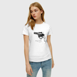 Женская футболка хлопок Andy Warhol revolver sketch - фото 2