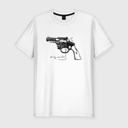 Мужская футболка хлопок Slim Andy Warhol revolver sketch