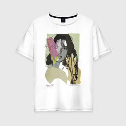 Женская футболка хлопок Oversize Andy Warhol - Mick Jagger sketch
