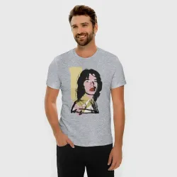 Мужская футболка хлопок Slim Andy Warhol - Mick Jagger pop art - фото 2