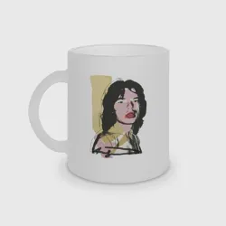 Кружка матовая стеклянная Andy Warhol - Mick Jagger pop art