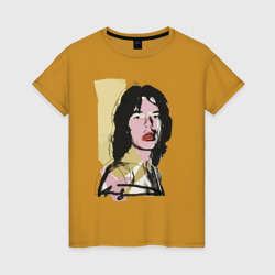 Женская футболка хлопок Andy Warhol - Mick Jagger pop art
