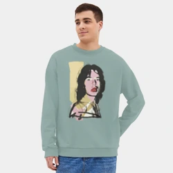 Мужской свитшот oversize без начеса хлопок Andy Warhol - Mick Jagger pop art - фото 2