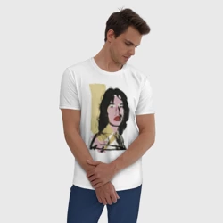 Мужская пижама с белой футболкой хлопок Andy Warhol - Mick Jagger pop art - фото 2