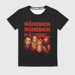 Женская футболка 3D Maneskin состав группы Манескин