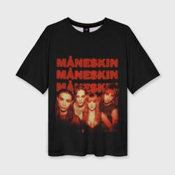 Женская футболка oversize 3D Maneskin состав группы Манескин