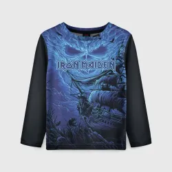 Детский лонгслив 3D Iron Maiden пираты в бездне морской