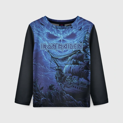 Детский лонгслив 3D Iron Maiden пираты в бездне морской