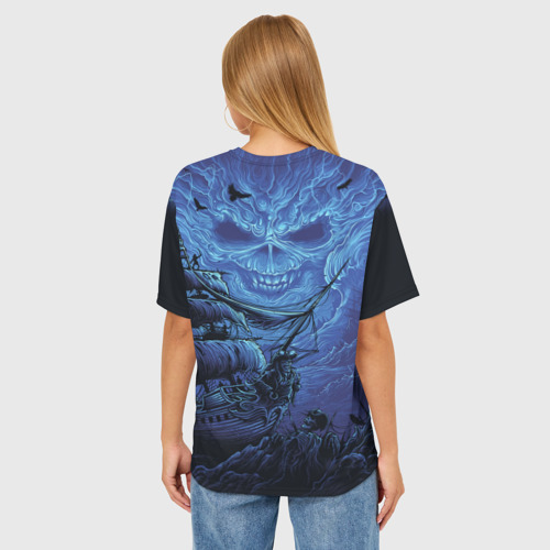 Женская футболка oversize 3D Iron Maiden пираты в бездне морской, цвет 3D печать - фото 4