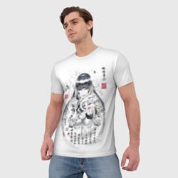 Мужская футболка 3D Безумный азарт - Юмэко Джабами иероглифы - фото 2