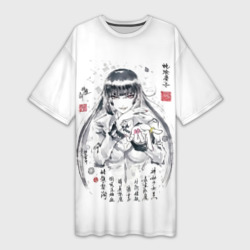 Платье-футболка 3D Безумный азарт - Юмэко Джабами иероглифы