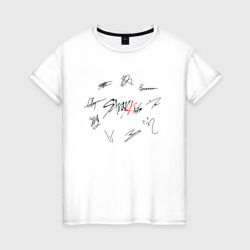 Stray kids автографы чёрный – Женская футболка хлопок с принтом купить со скидкой в -20%
