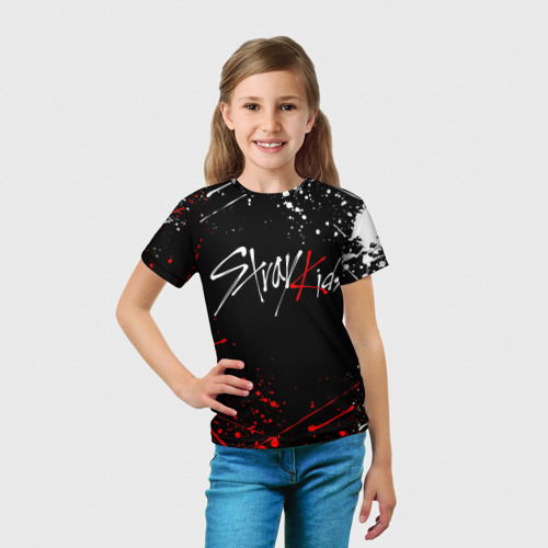 Детская футболка 3D Stray kids на спине брызги красок, цвет 3D печать - фото 5
