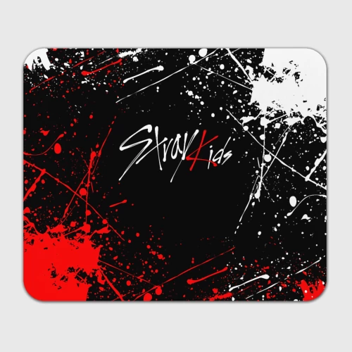 Прямоугольный коврик для мышки Stray kids на спине брызги красок