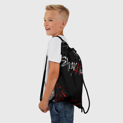 Рюкзак-мешок 3D Stray kids на спине брызги красок - фото 2