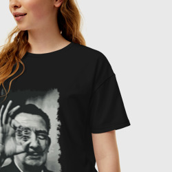 Женская футболка хлопок Oversize Salvador Dali - crazy face - фото 2