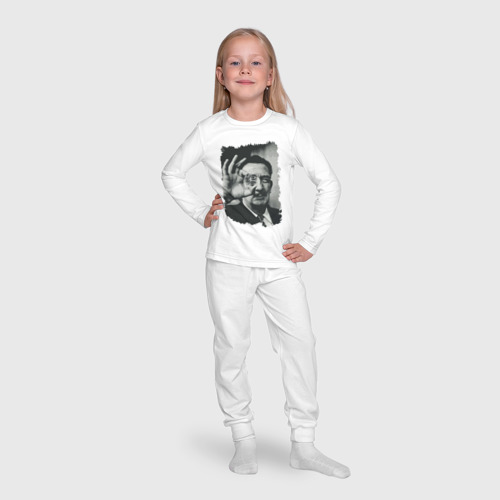 Детская пижама с лонгсливом хлопок Salvador Dali - crazy face, цвет белый - фото 7