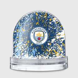 Игрушка Снежный шар Manchester city лого, брызги красок