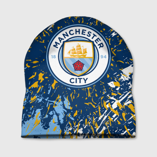 Шапка 3D Manchester city лого, брызги красок