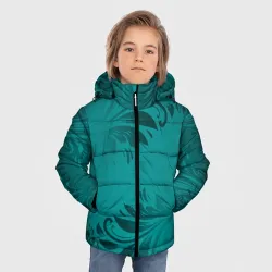 Зимняя куртка для мальчиков 3D Малахитовые листья - фото 2