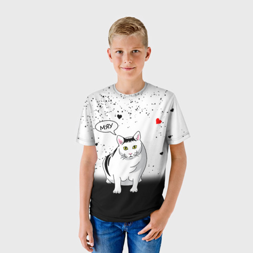 Детская футболка 3D Cat love, цвет 3D печать - фото 3