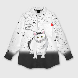 Мужская рубашка oversize 3D Cat love