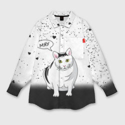 Женская рубашка oversize 3D Cat love