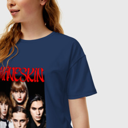 Женская футболка хлопок Oversize Maneskin poster состав - фото 2