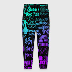 Мужские брюки 3D Логотипы рок групп неон rock neon