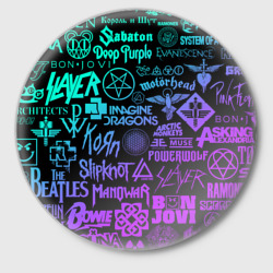 Значок Логотипы рок групп неон rock neon