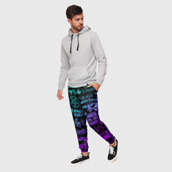 Мужские брюки 3D Логотипы рок групп неон rock neon - фото 2