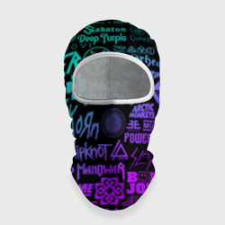 Балаклава 3D Логотипы рок групп неон rock neon