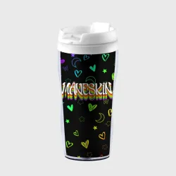 Термокружка-непроливайка Maneskin узор цветной