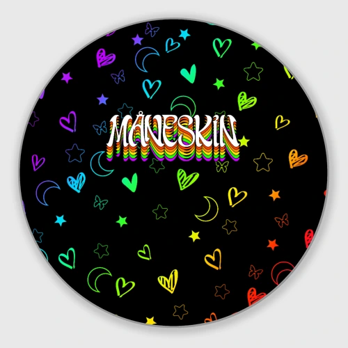 Круглый коврик для мышки Maneskin узор цветной
