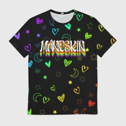 Мужская футболка 3D Maneskin узор цветной
