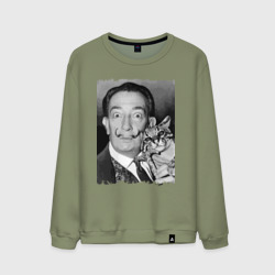 Мужской свитшот хлопок Salvador Dali & nice cat