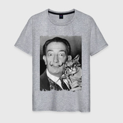 Salvador Dali & nice cat – Футболка из хлопка с принтом купить со скидкой в -20%