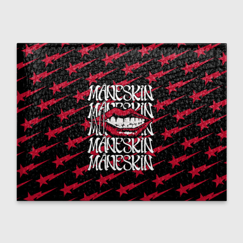 Обложка для студенческого билета Maneskin logo губы, цвет черный
